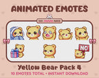 Yellow Bear Emotes - Pack 4 (Animated & Static)