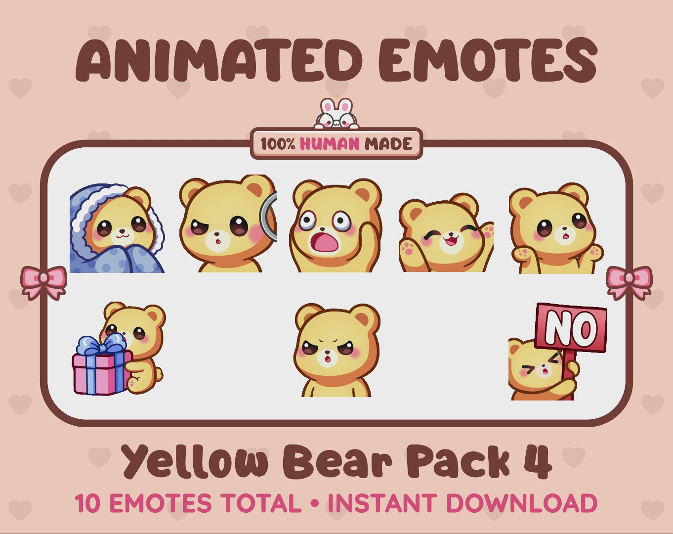 Yellow Bear Emotes - Pack 4 (Animated & Static)
