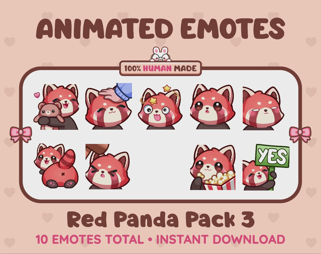 Red Panda Emotes - Pack 3 (Animated & Static)