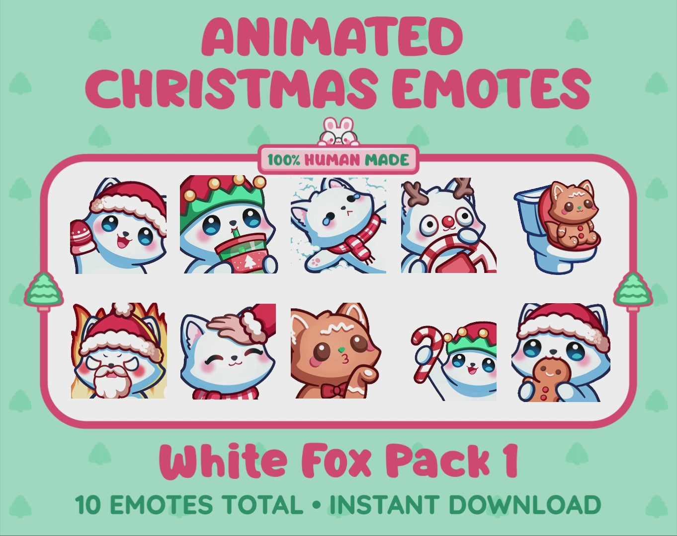 White Fox Emotes - Christmas Pack 1 (Animated & Static)