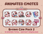 Brown Cow Emotes - Pack 2 (Animated & Static)