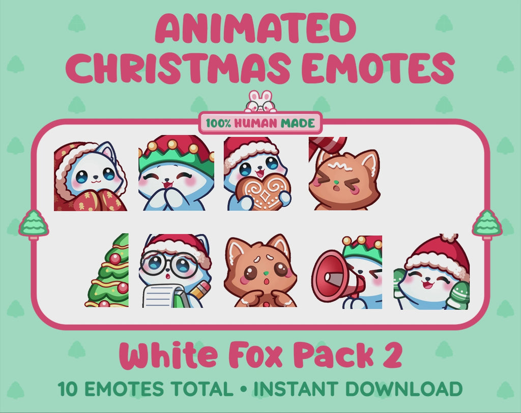 White Fox Emotes - Christmas Pack 2 (Animated & Static)