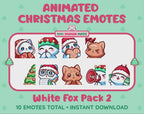 White Fox Emotes - Christmas Pack 2 (Animated & Static)