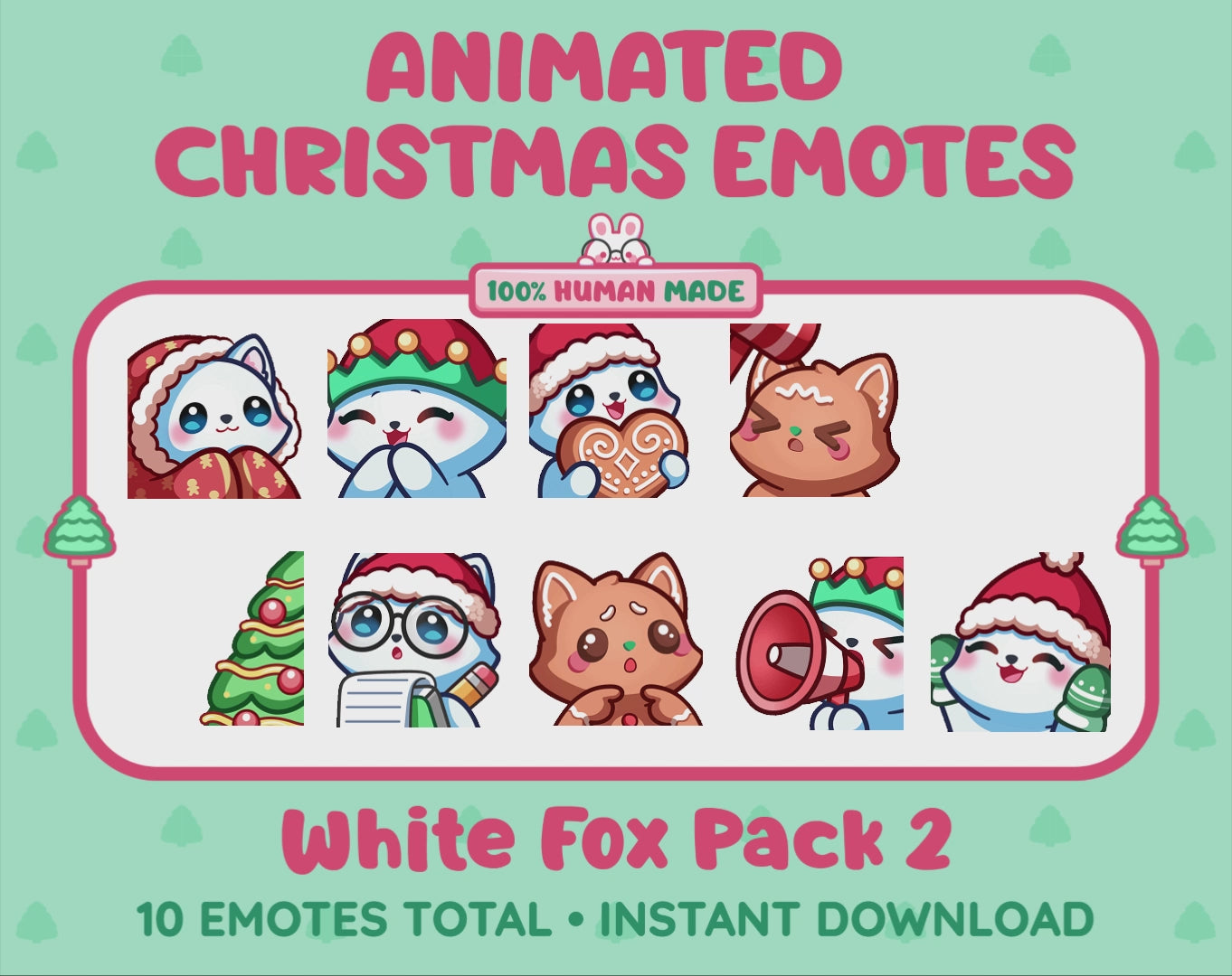 White Fox Emotes - Christmas Pack 2 (Animated & Static)