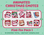 Pink Fox Emotes - Christmas Pack 1 (Animated & Static)