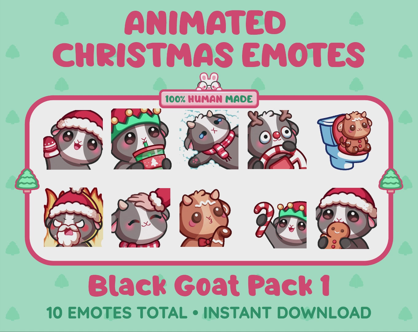 Black Goat Emotes - Christmas Pack 1 (Animated & Static)