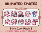 Pink Cow Emotes - Pack 2 (Animated & Static)