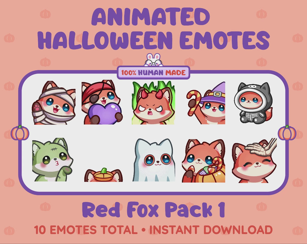 Red Fox Emotes - Halloween Pack 1 (Animated & Static)