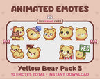 Yellow Bear Emotes - Pack 3 (Animated & Static)