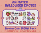 Brown Cow Emotes - Halloween MEGA Pack (Animated & Static)