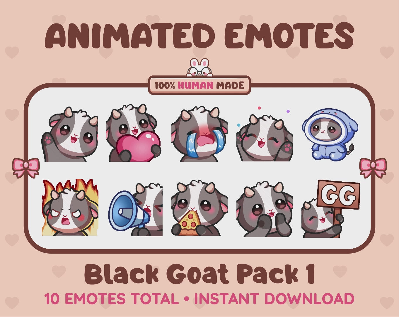 Black Goat Emotes - Pack 1 (Animated & Static)