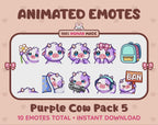 Purple Cow Emotes - Pack 5 (Animated & Static)
