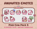 Pink Cow Emotes - Pack 3 (Animated & Static)