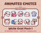 White Goat Emotes - Pack 1 (Animated & Static)