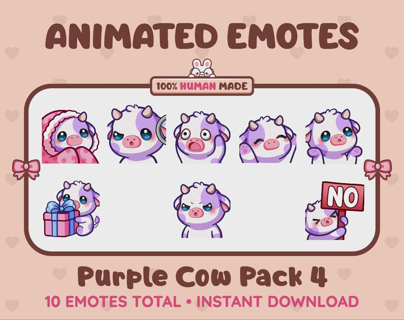 Purple Cow Emotes - Pack 4 (Animated & Static)