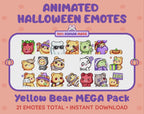 Yellow Bear Emotes - Halloween MEGA Pack (Animated & Static)