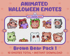 Brown Bear Emotes - Halloween Pack 1 (Animated & Static)