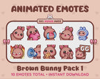 Brown Bunny Emotes - Pack 1 (Animated & Static)