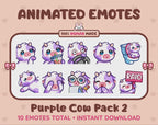 Purple Cow Emotes - Pack 2 (Animated & Static)
