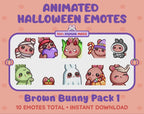 Brown Bunny Emotes - Halloween Pack 1 (Animated & Static)