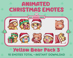 Yellow Bear Emotes - Christmas Pack 3 (Animated & Static)