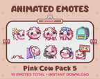 Pink Cow Emotes - Pack 5 (Animated & Static)