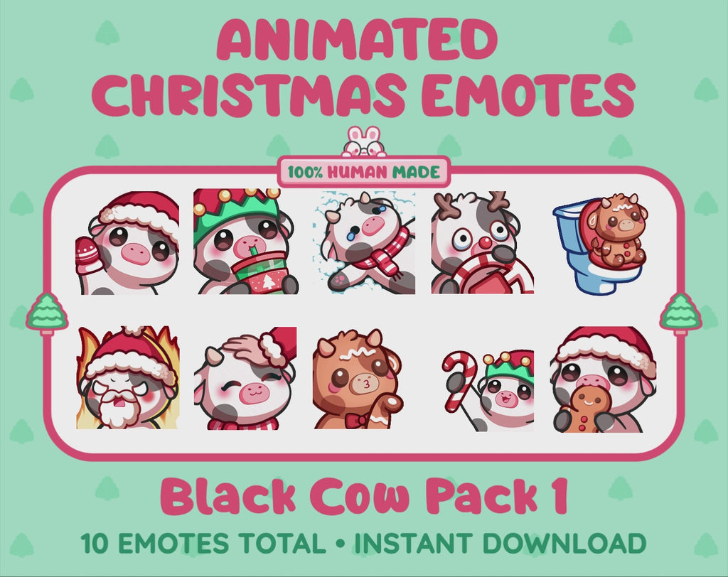 Black Cow Emotes - Christmas Pack 1 (Animated & Static)