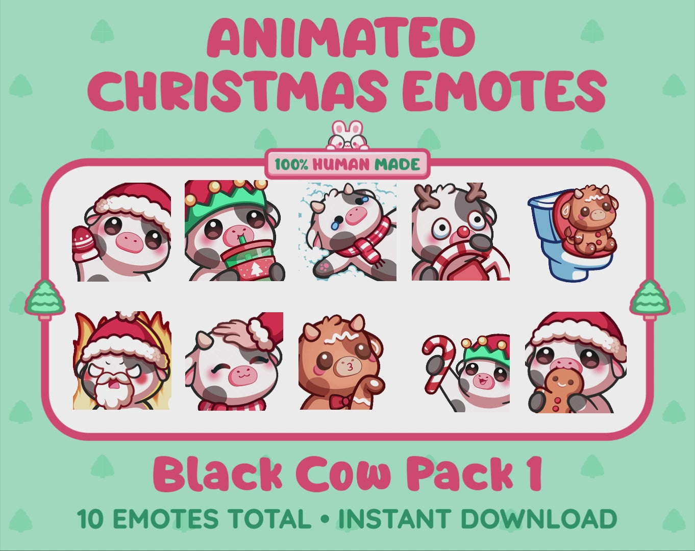 Black Cow Emotes - Christmas Pack 1 (Animated & Static)