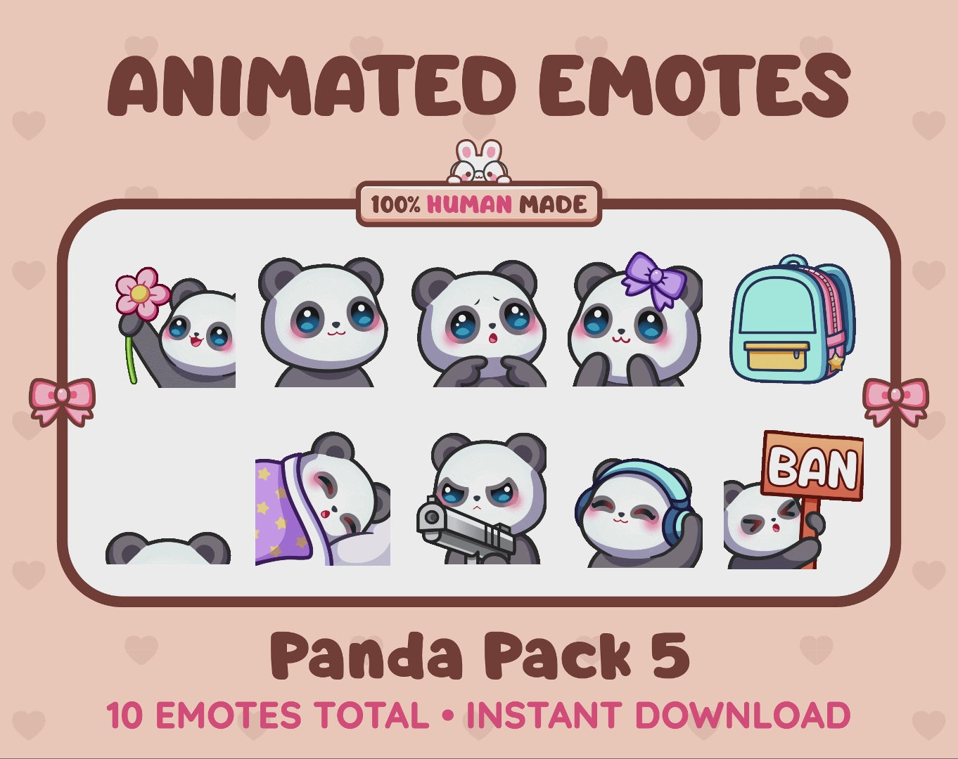 Panda Bear Emotes - Pack 5 (Animated & Static)