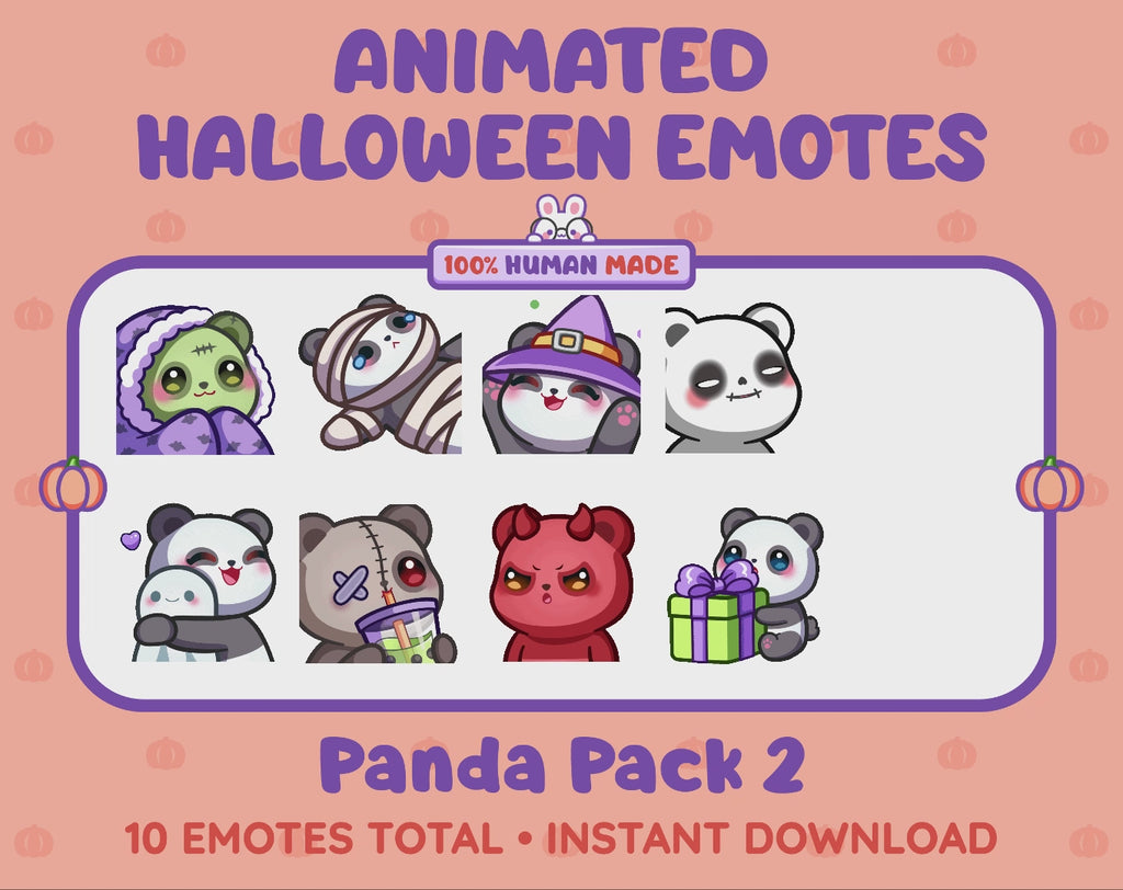 Panda Bear Emotes - Halloween Pack 2 (Animated & Static)