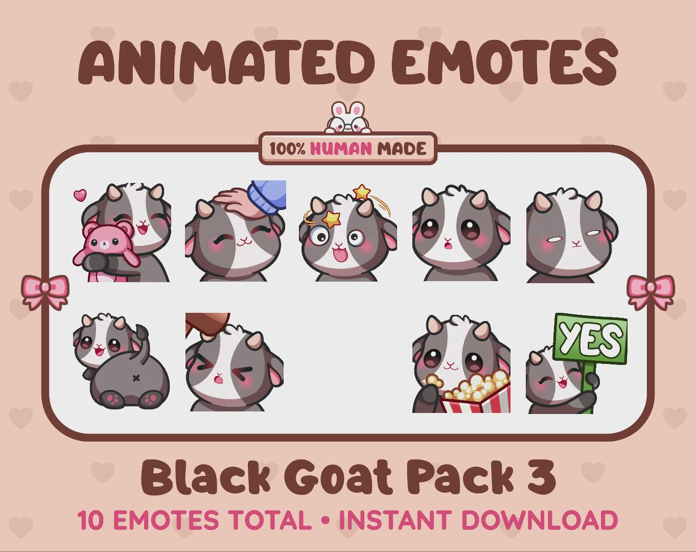 Black Goat Emotes - Pack 3 (Animated & Static)