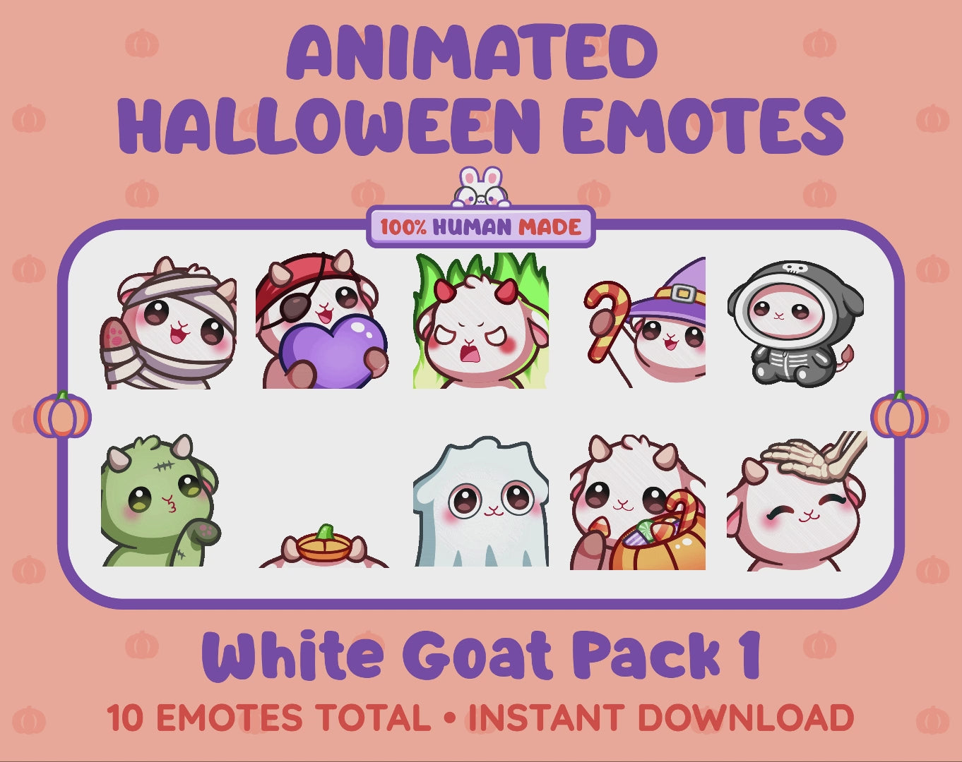 White Goat Emotes - Halloween Pack 1 (Animated & Static)