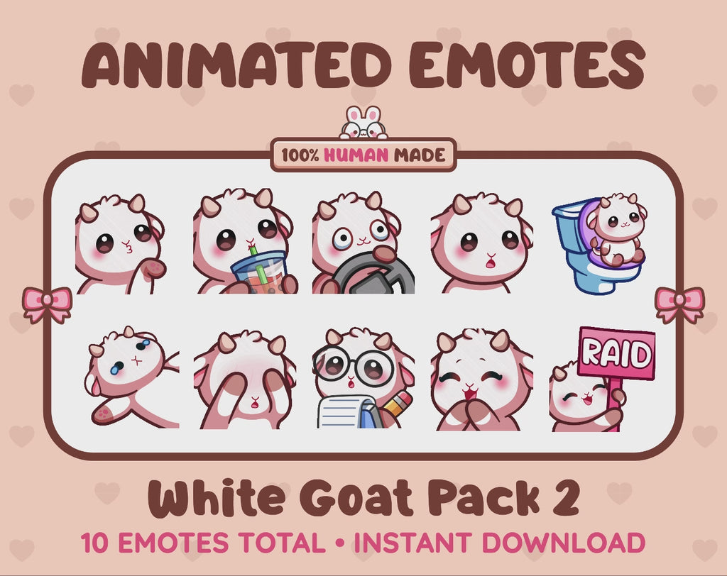White Goat Emotes - Pack 2 (Animated & Static)