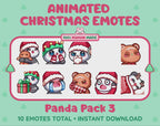 Panda Bear Emotes - Christmas Pack 3 (Animated & Static)