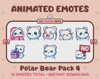 Polar Bear Emotes - Pack 4 (Animated & Static)