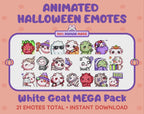 White Goat Emotes - Halloween MEGA Pack (Animated & Static)