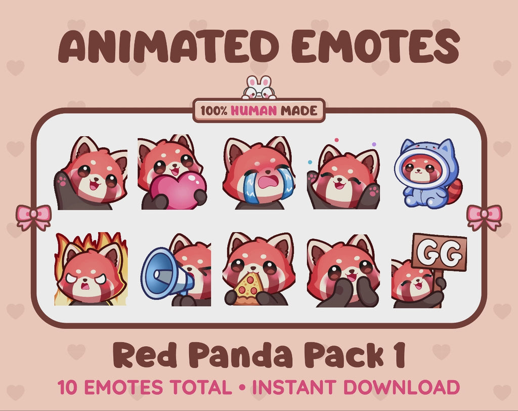 Red Panda Emotes - Pack 1 (Animated & Static)