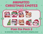 Pink Fox Emotes - Christmas Pack 2 (Animated & Static)
