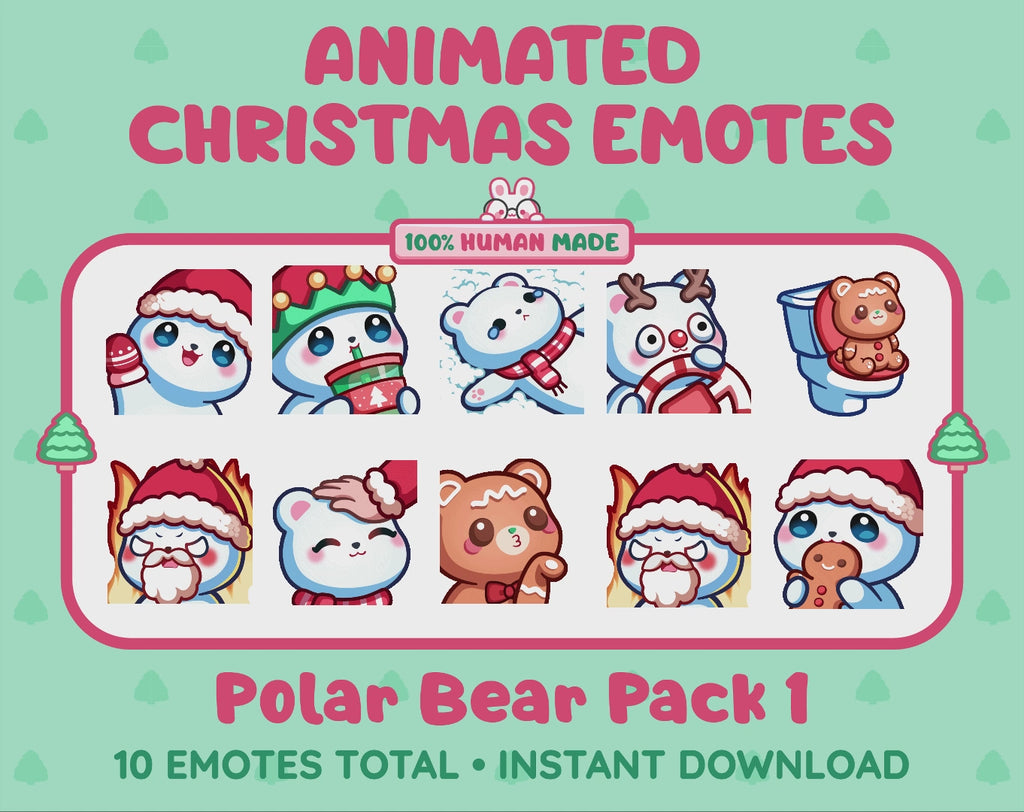 Polar Bear Emotes - Christmas Pack 1 (Animated & Static)