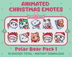 Polar Bear Emotes - Christmas Pack 1 (Animated & Static)