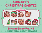 Brown Bear Emotes - Christmas Pack 2 (Animated & Static)