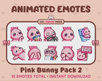 Pink Bunny Emotes - Pack 2 (Animated & Static)