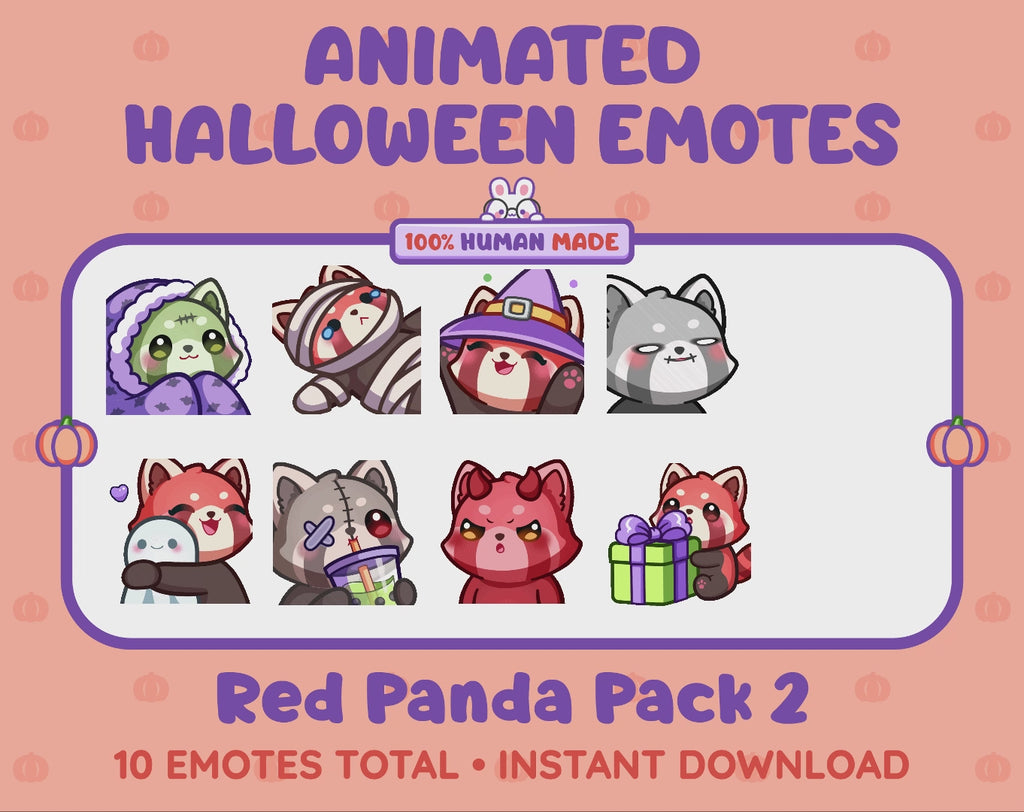 Red Panda Emotes - Halloween Pack 2 (Animated & Static)