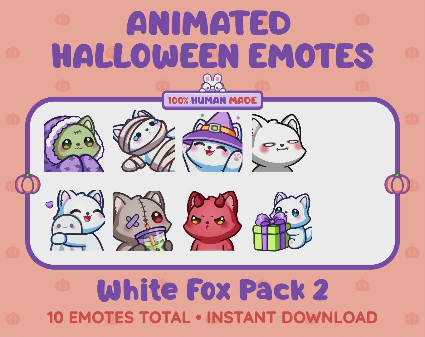 White Fox Emotes - Halloween Pack 2 (Animated & Static)