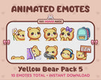 Yellow Bear Emotes - Pack 5 (Animated & Static)