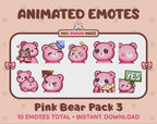 Pink Bear Emotes - Pack 3 (Animated & Static)