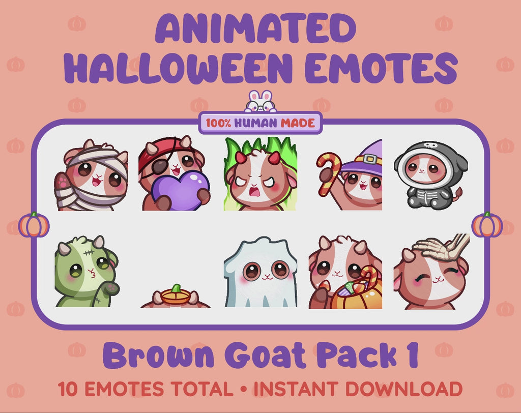 Brown Goat Emotes - Halloween Pack 1 (Animated & Static)