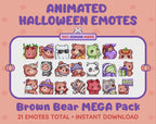 Brown Bear Emotes - Halloween MEGA Pack (Animated & Static)