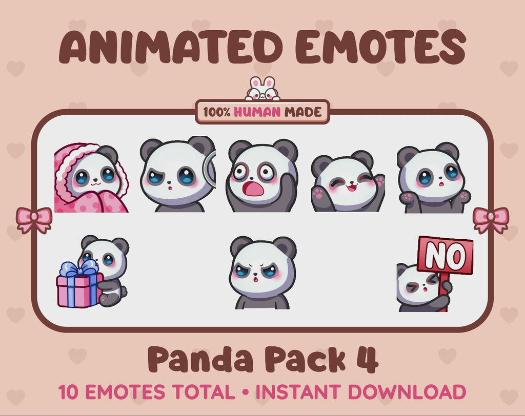 Panda Bear Emotes - Pack 4 (Animated & Static)