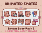Brown Bear Emotes - Pack 2 (Animated & Static)
